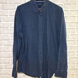 Tommy Hilfiger Navy/white Patterned Casual Shirt, size XL